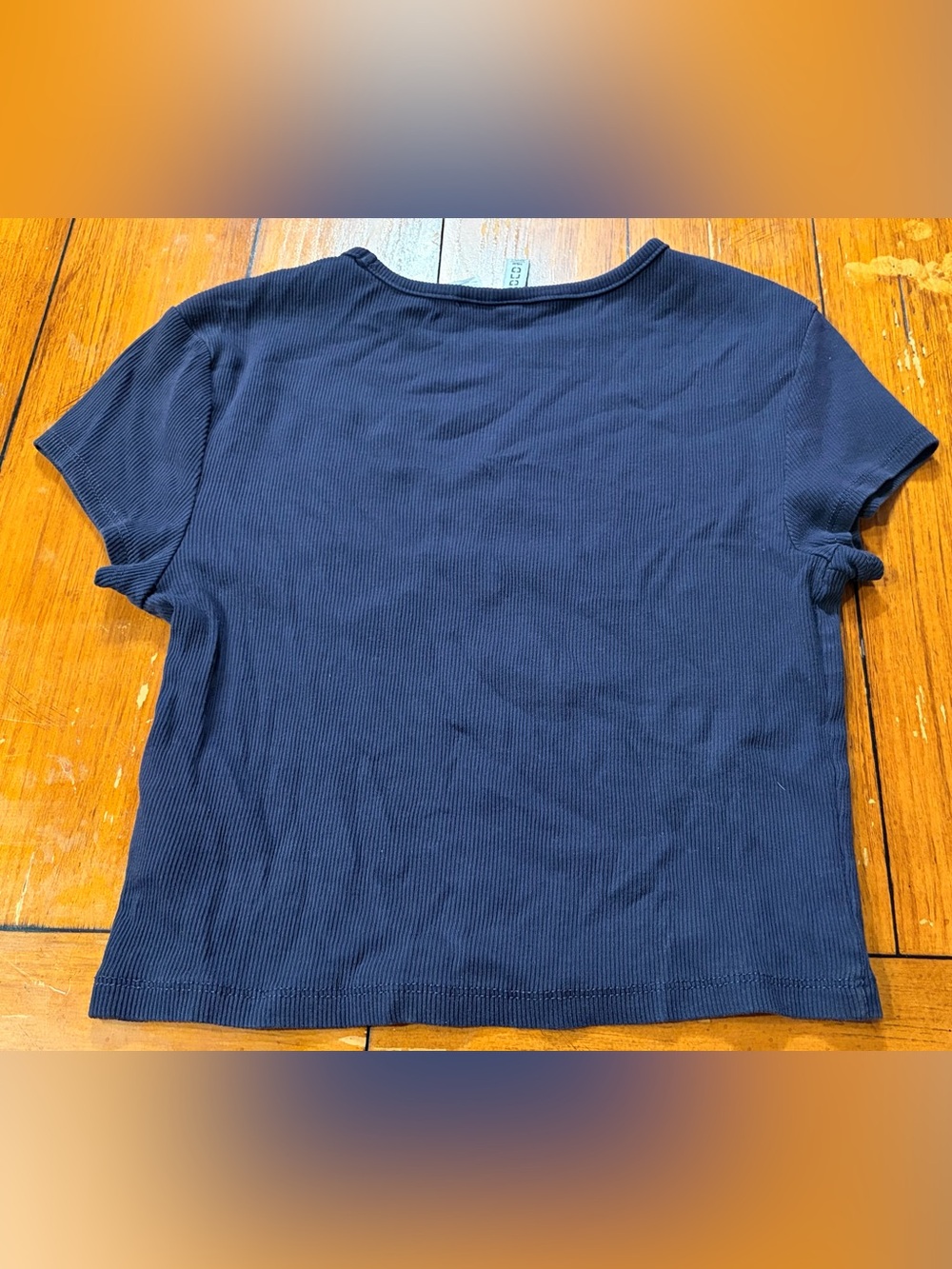H&M Navy Short-Sleeve Ribbed Tee